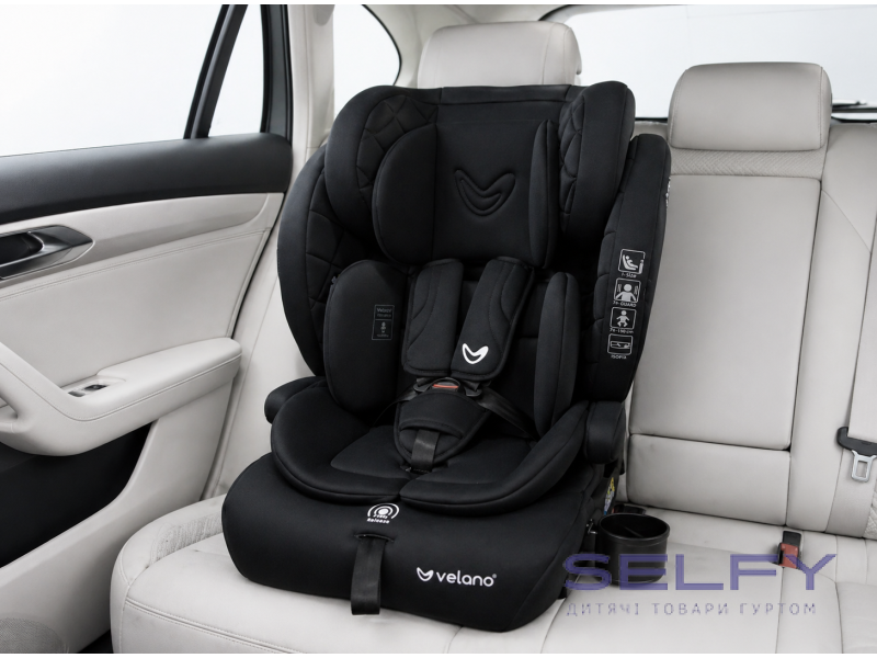 Автокресло VELANO Flexo i-Size 76–150 см, ISOFIX + Top Tether/ремень, black, Фото 6