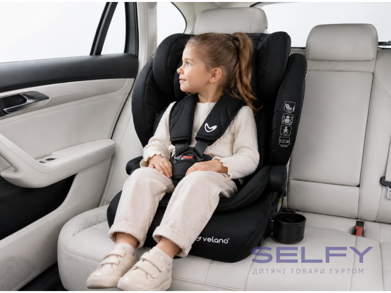 Автокресло VELANO Flexo i-Size 76–150 см, ISOFIX + Top Tether/ремень, black, Фото 7