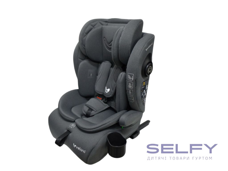 Автокрісло VELANO Flexo i-Size 76–150 см, ISOFIX + Top Tether/ремінь, grey, Фото 3