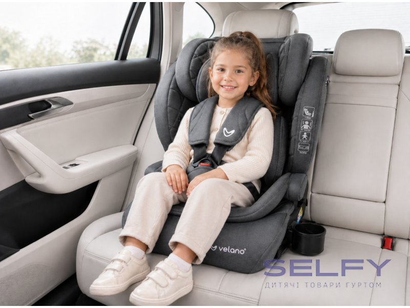 Автокресло VELANO Flexo i-Size 76–150 см, ISOFIX + Top Tether/ремень, grey, Фото 6