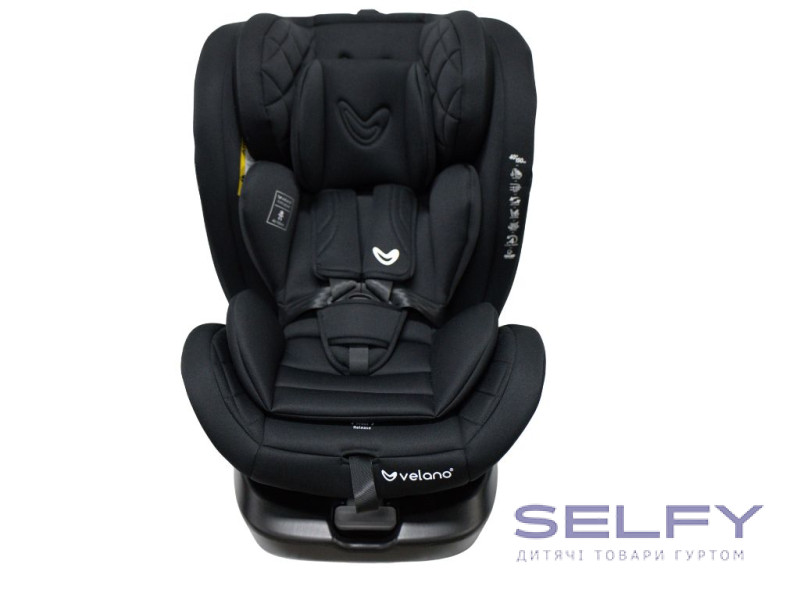 Автокрісло VELANO Aura 360, i-Size 40-150 см, ISOFIX, black, Фото 1