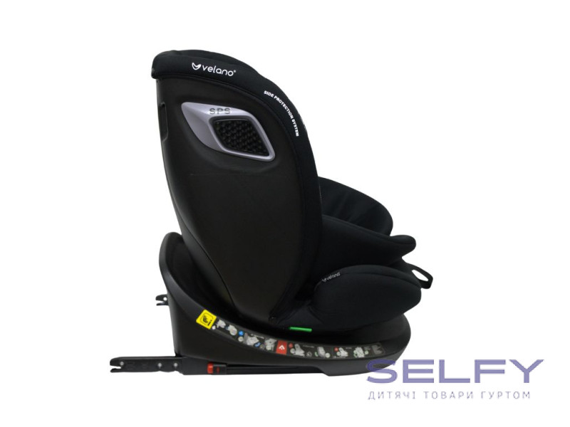 Автокресло VELANO Vento 360° i-Size 40–150 см, ISOFIX + опорная нога, black, Фото 4