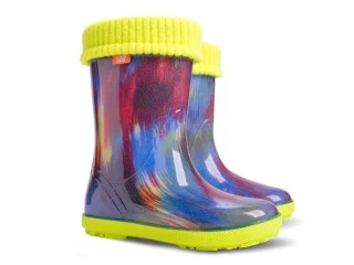 Резиновые сапожки Hawai Lux print сине-розовые разводы 20-27