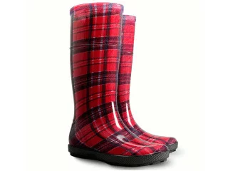Резиновые сапоги Hawai lady, красная клетка 36-41 (без носка)