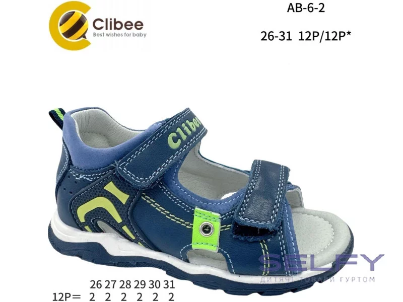 Босоніжки дитячі Clibee AB-6-2 blue-blue 26-31, Фото 1