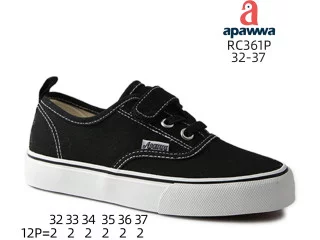 Кеди дитячі Apawwa RC361P black 32-37