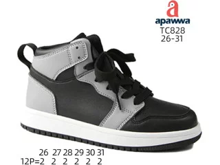 Хайтопи дитячі Apawwa TC828 black-grey 26-31