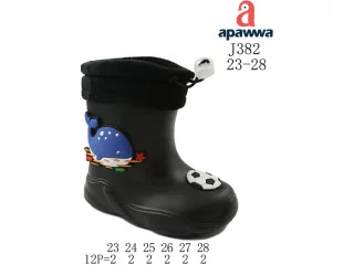 Гумові чоботи дитячі Apawwa J382 black 23-28 по-розмірно