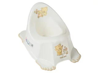 Горщик дитячий з музикою  антиковзкий Teddy Bear white pearl