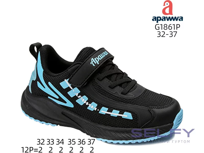 Кросівки дитячі Apawwa G1861P black-blue 32-37, Фото 1