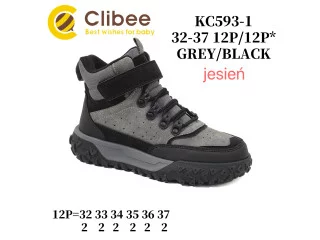 Черевики дитячі Clibee KC593 grey-black 32-37